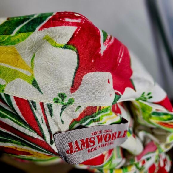 Jams World L Kaimana Red Rayon Buttondown Blouse. Made in Hawaii. Tropical Rare - Picture 11 of 16